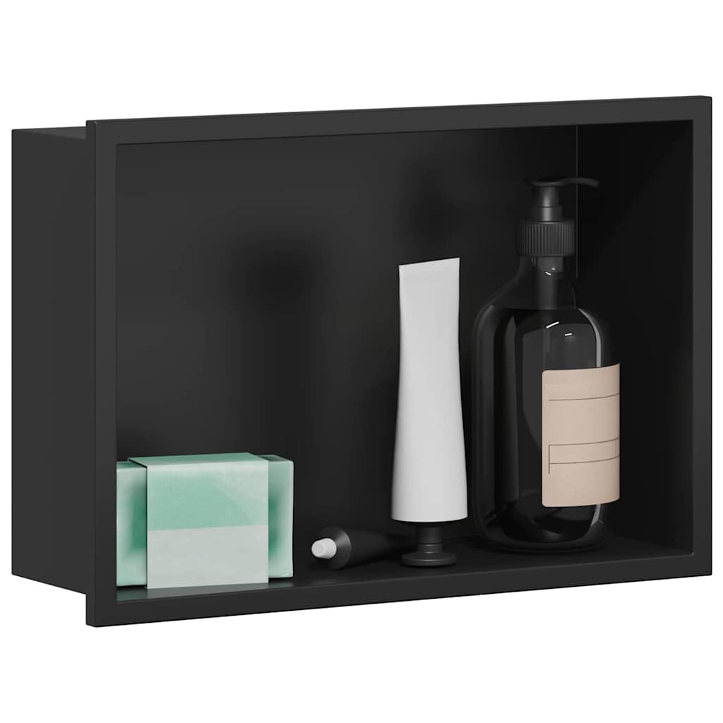Douche Niche Zwart 30 x 20 x 9.5 cm Roestvrij staal