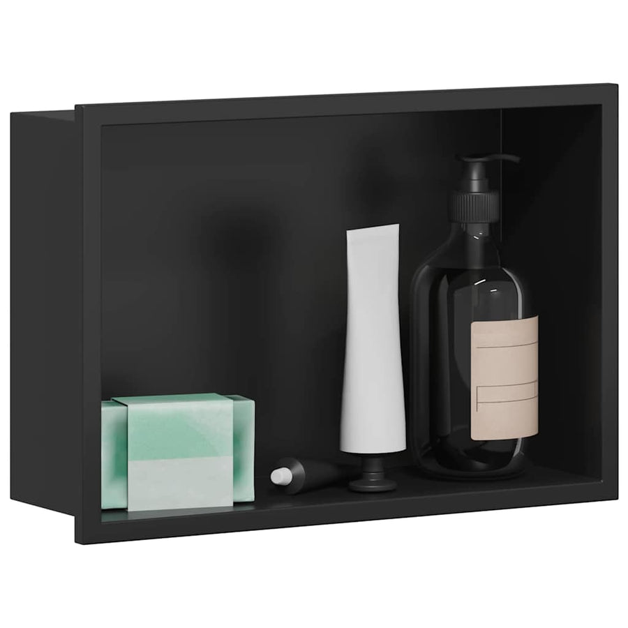 Douche Niche Zwart 30 x 20 x 9.5 cm Roestvrij staal