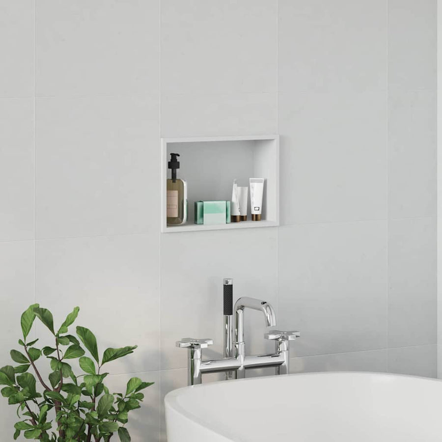 Douche Niche Wit 30 x 20 x 9.5 cm Roestvrij staal