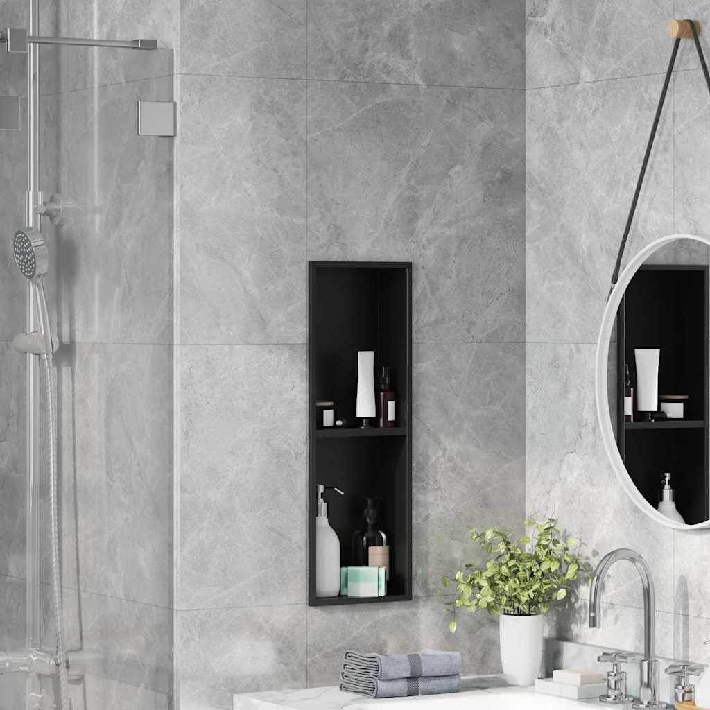Douche Niche Zwart 60 x 20 x 9.5 cm Roestvrij staal