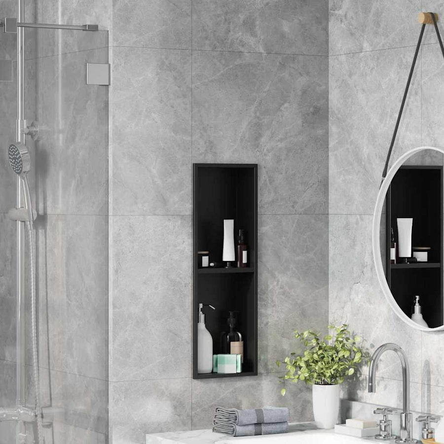 Douche Niche Zwart 60 x 20 x 9.5 cm Roestvrij staal