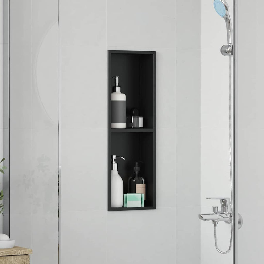 Douche Niche Zwart 60 x 20 x 9.5 cm Roestvrij staal