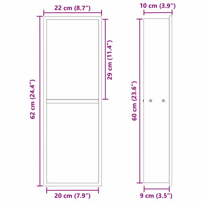 Douche Niche Zwart 60 x 20 x 9.5 cm Roestvrij staal