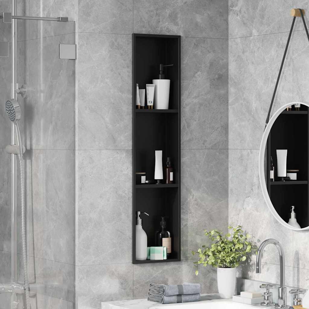 Douche Niche Zwart 90 x 20 x 9.5 cm Roestvrij staal