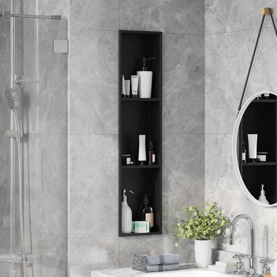 Douche Niche Zwart 90 x 20 x 9.5 cm Roestvrij staal