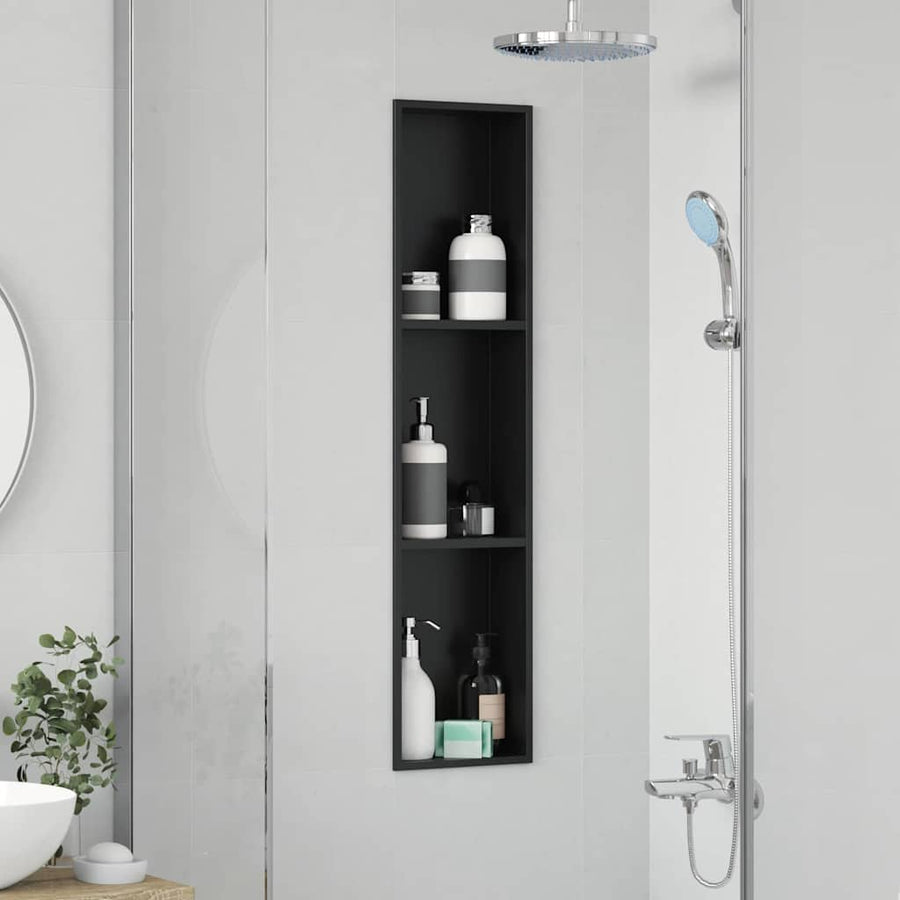 Douche Niche Zwart 90 x 20 x 9.5 cm Roestvrij staal