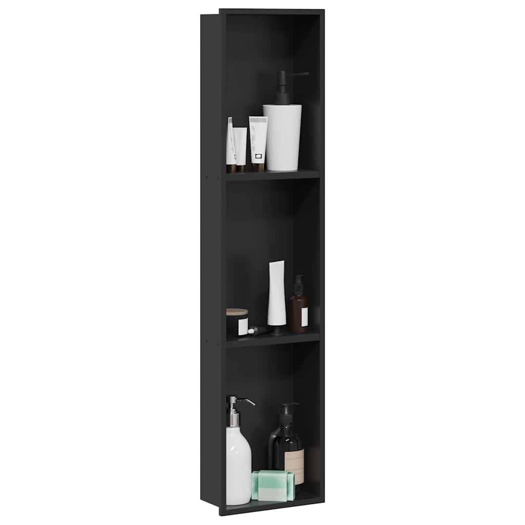 Douche Niche Zwart 90 x 20 x 9.5 cm Roestvrij staal
