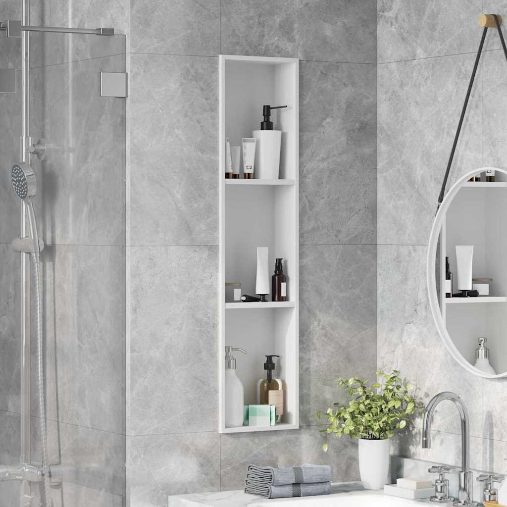 Douche Niche Wit 90 x 20 x 9.5 cm Roestvrij staal