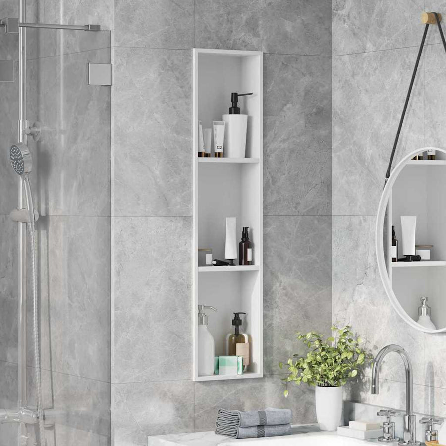Douche Niche Wit 90 x 20 x 9.5 cm Roestvrij staal