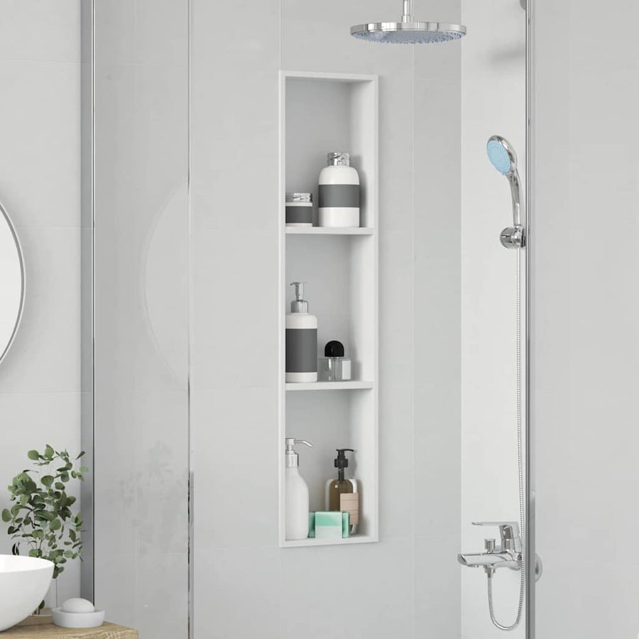 Douche Niche Wit 90 x 20 x 9.5 cm Roestvrij staal