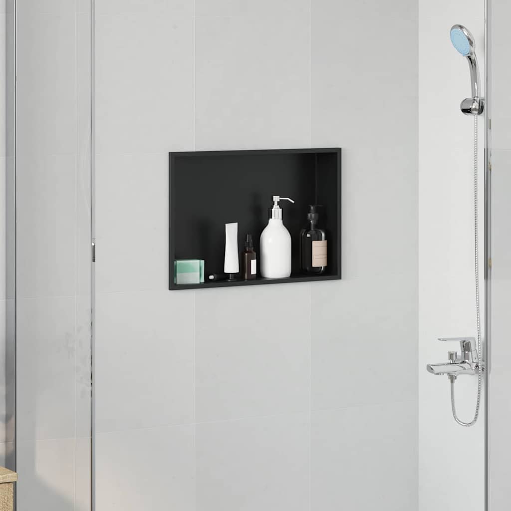 Douche Niche Zwart 45 x 30 x 9.5 cm Roestvrij staal