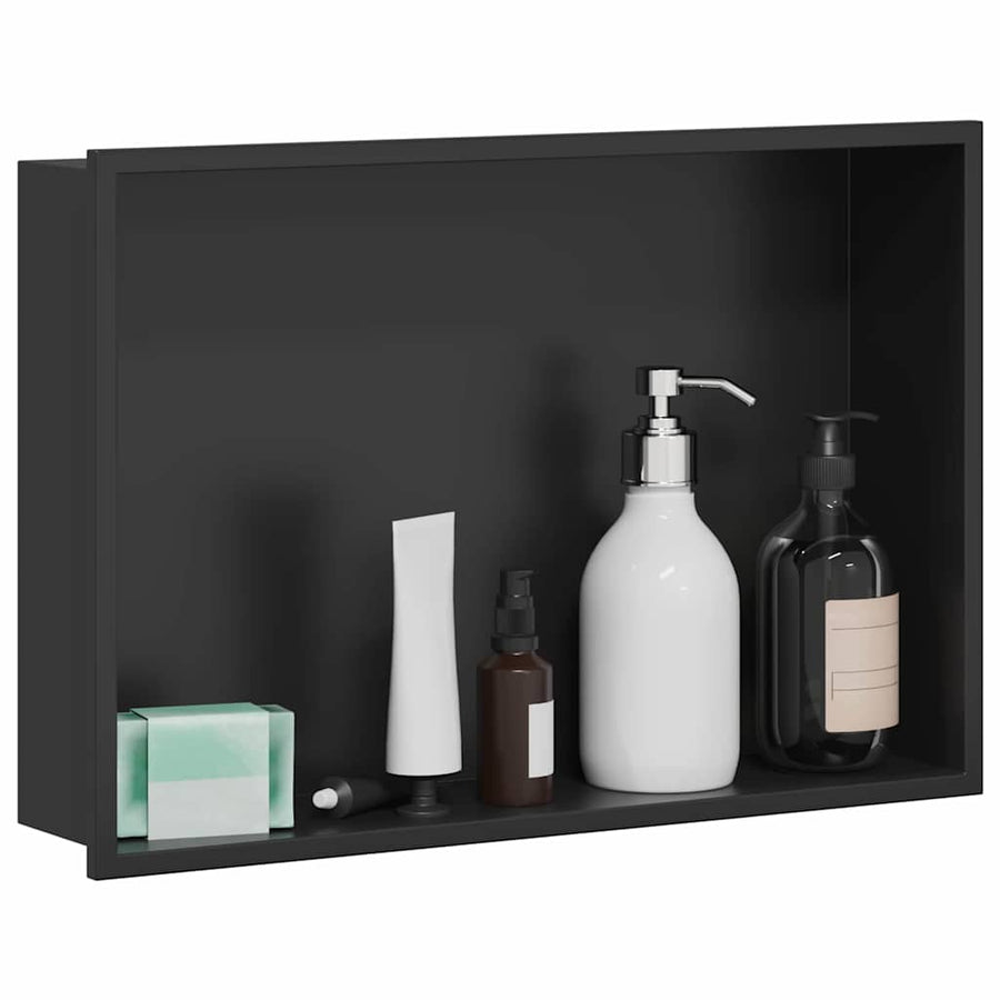 Douche Niche Zwart 45 x 30 x 9.5 cm Roestvrij staal