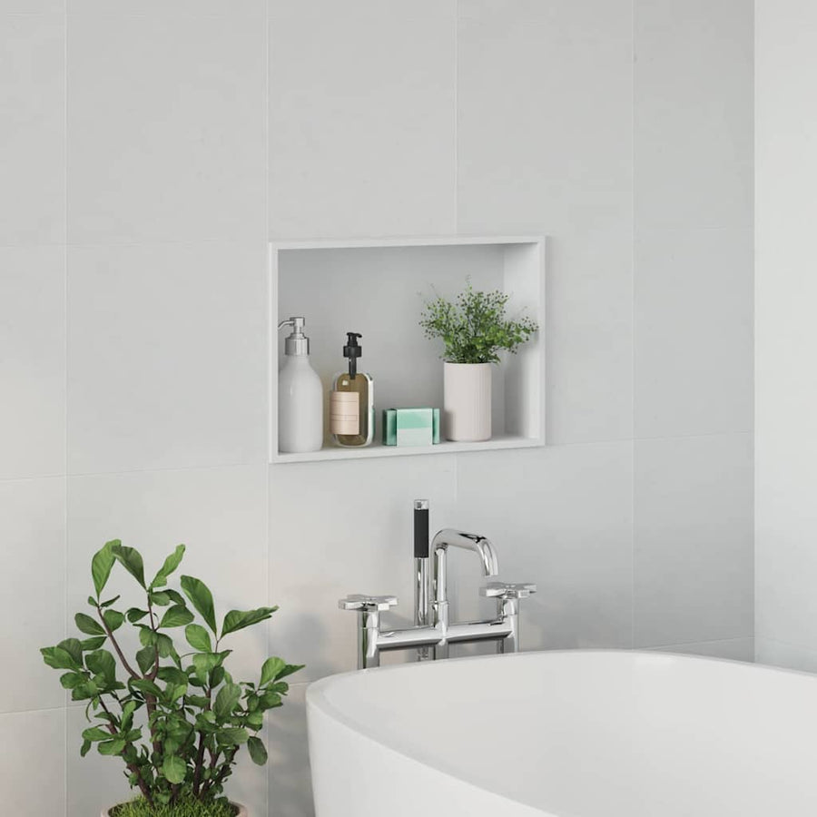 Douche Niche Wit 45 x 30 x 9,5 cm Roestvrij staal