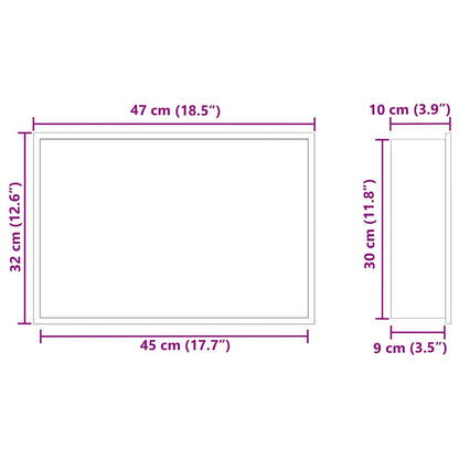 Douche Niche Zilver 45 x 30 x 9.5 cm Roestvrij staal
