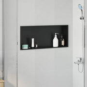 Douche niche 75x30x9.5 cm roestvrij staal zwart