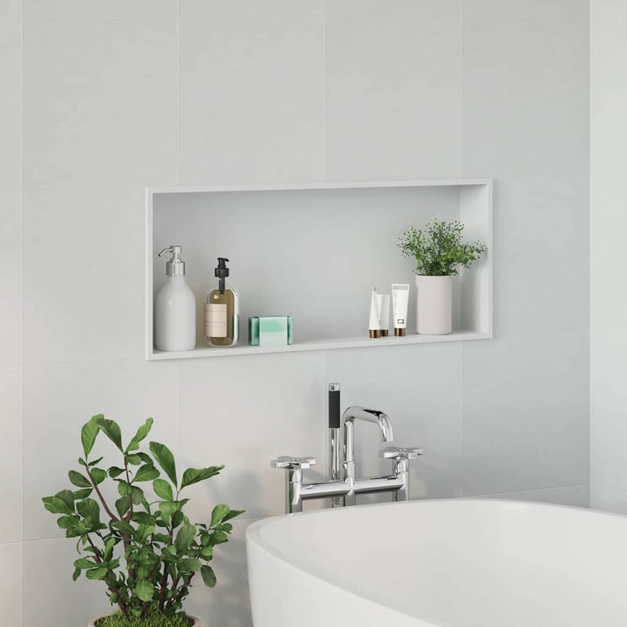 Douche Niche Wit 75 x 30 x 9.5 cm Roestvrij staal