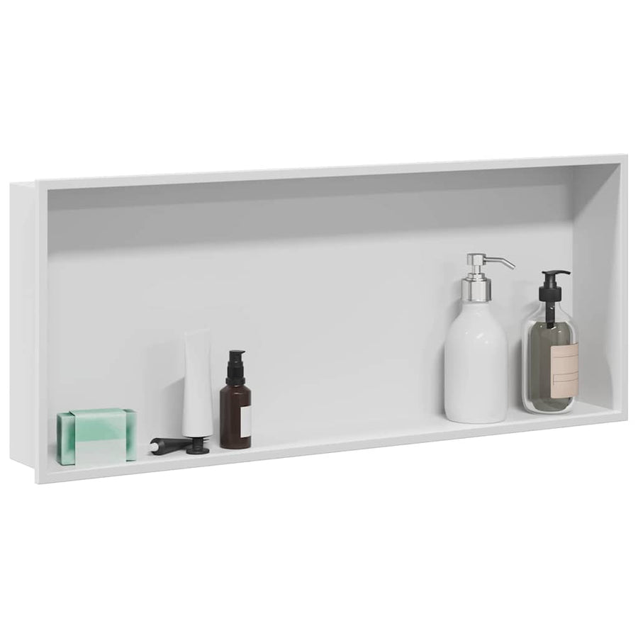 Douche Niche Wit 75 x 30 x 9.5 cm Roestvrij staal