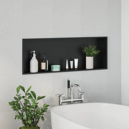 Douche Niche Zwart 90 x 30 x 9.5 cm Roestvrij staal