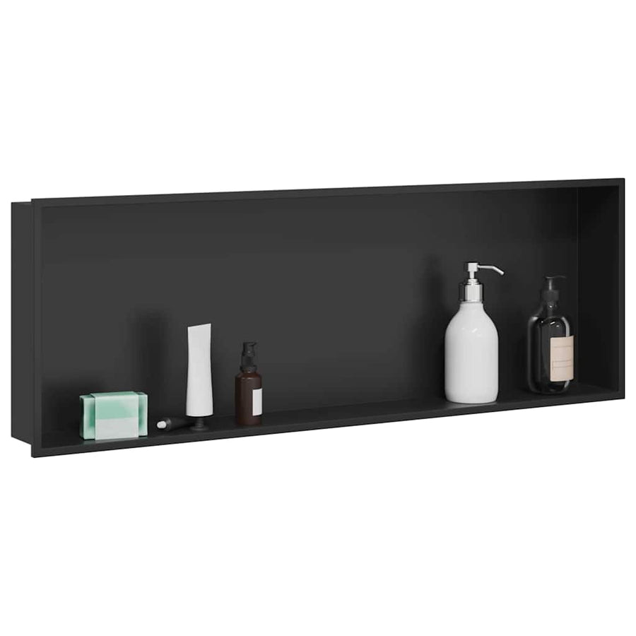 Douche Niche Zwart 90 x 30 x 9.5 cm Roestvrij staal