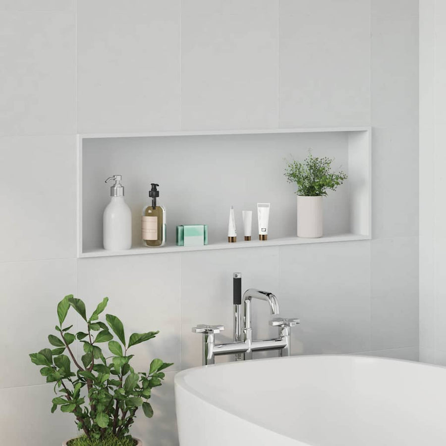 Douche Niche Wit 90 x 30 x 9.5 cm Roestvrij staal