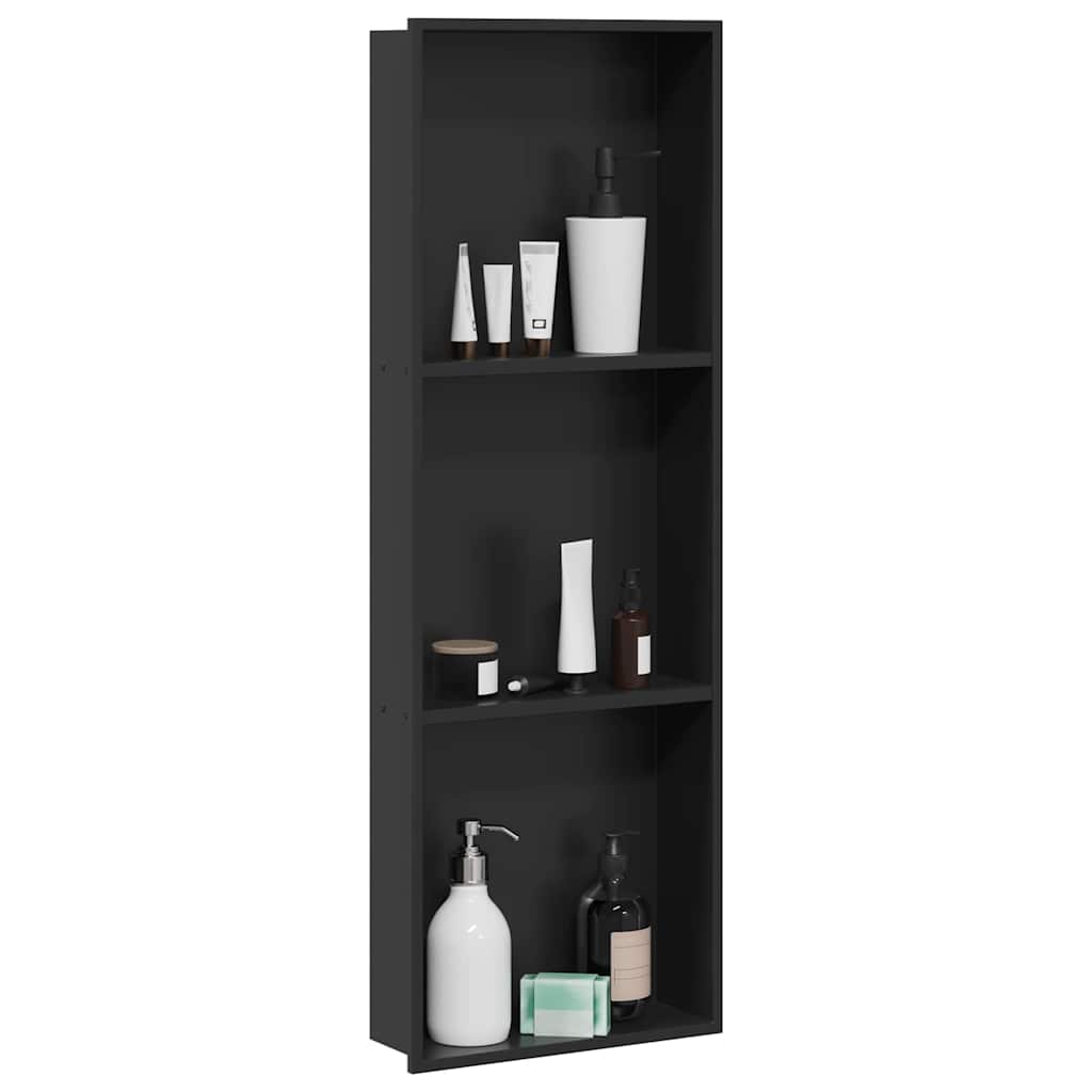 Douche Niche Zwart 90 x 30 x 9.5 cm Roestvrij staal