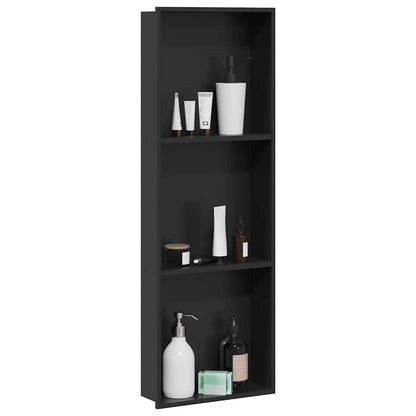Douche Niche Zwart 90 x 30 x 9.5 cm Roestvrij staal