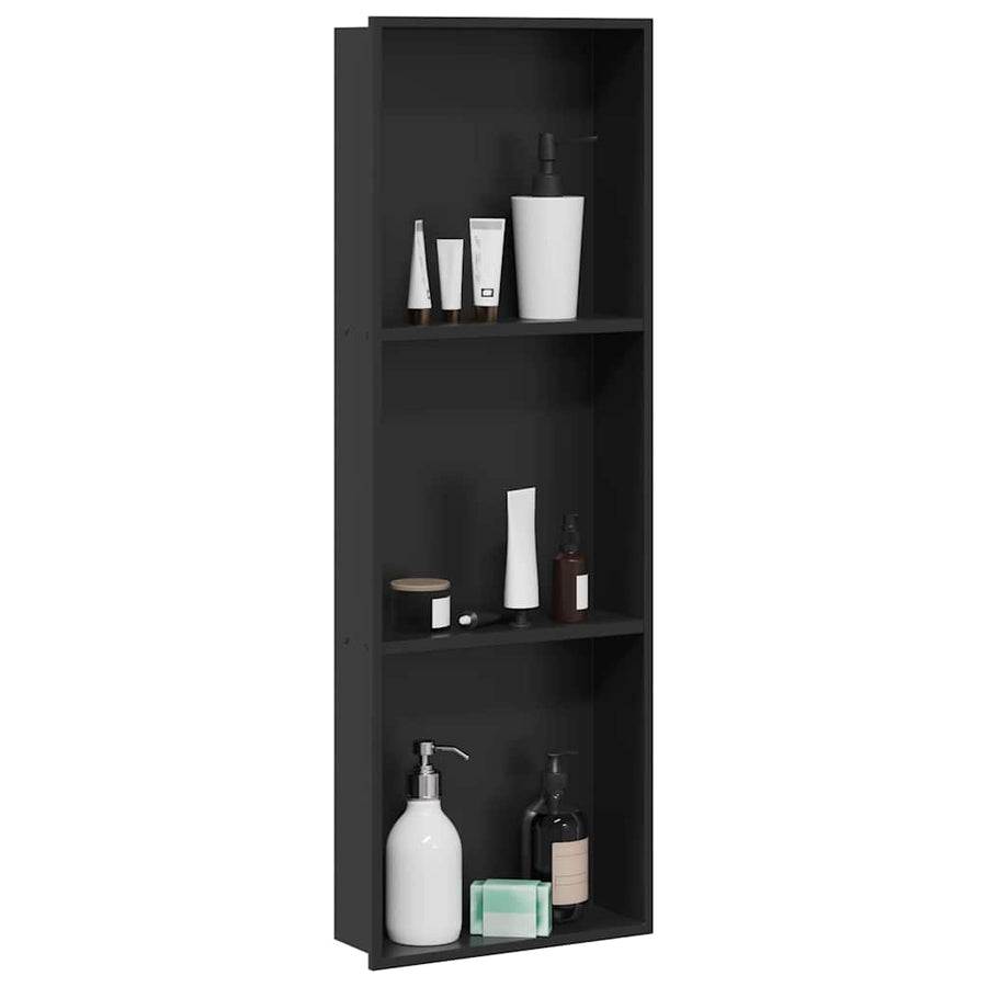 Douche Niche Zwart 90 x 30 x 9.5 cm Roestvrij staal