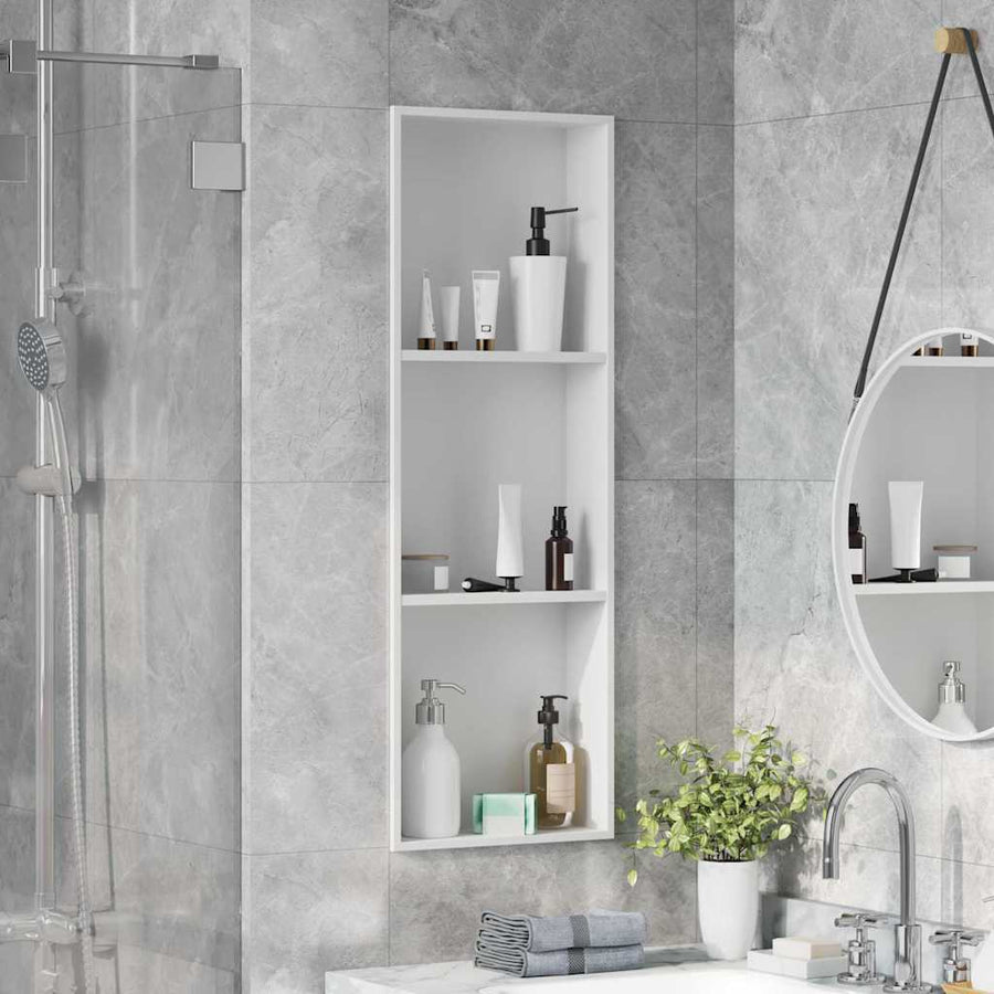 Douche Niche Wit 90 x 30 x 9.5 cm Roestvrij staal