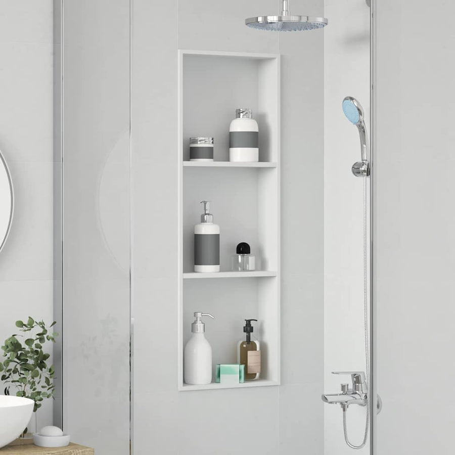 Douche Niche Wit 90 x 30 x 9.5 cm Roestvrij staal