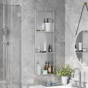Douche nicha 90x30x9.5 cm roestvrij staal zilver