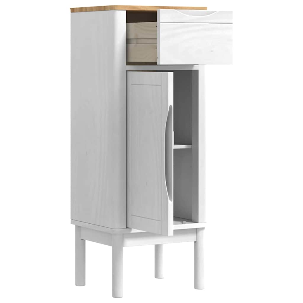 Badkamerkast met lade Wit 35 x 30 x 85 cm Massief grenenhout