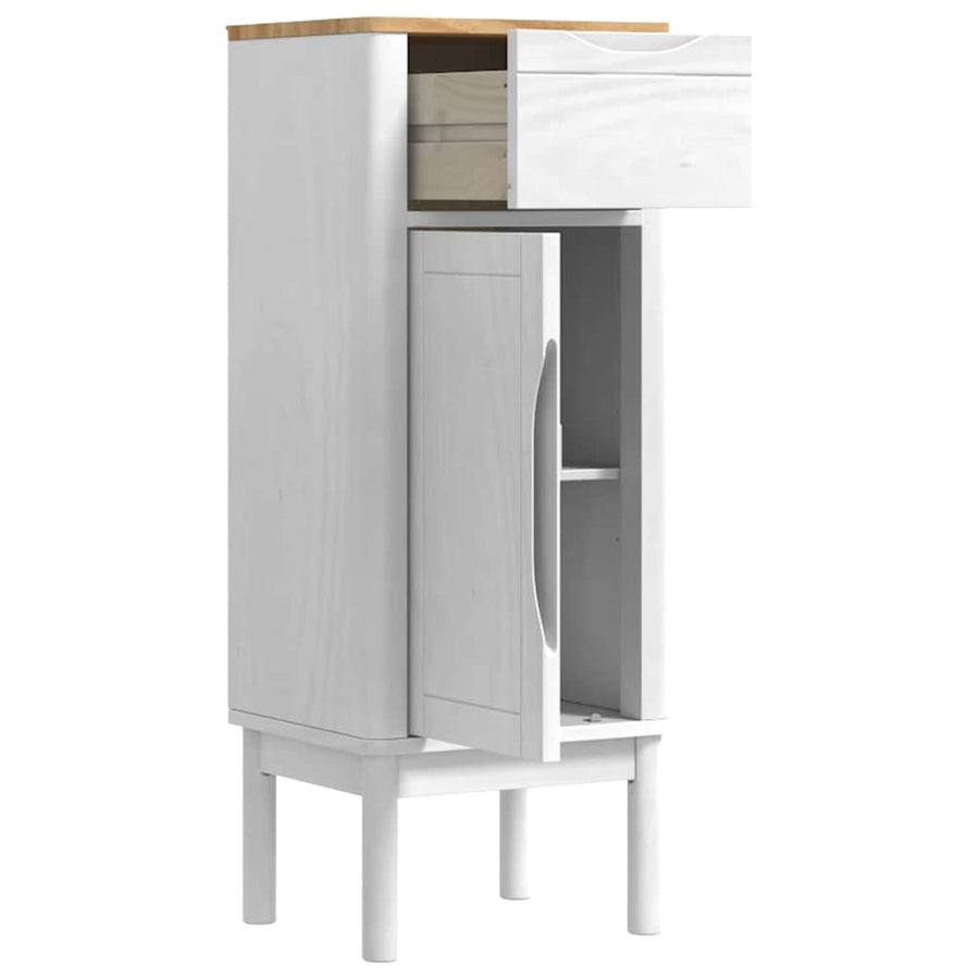 Badkamerkast met lade Wit 35 x 30 x 85 cm Massief grenenhout