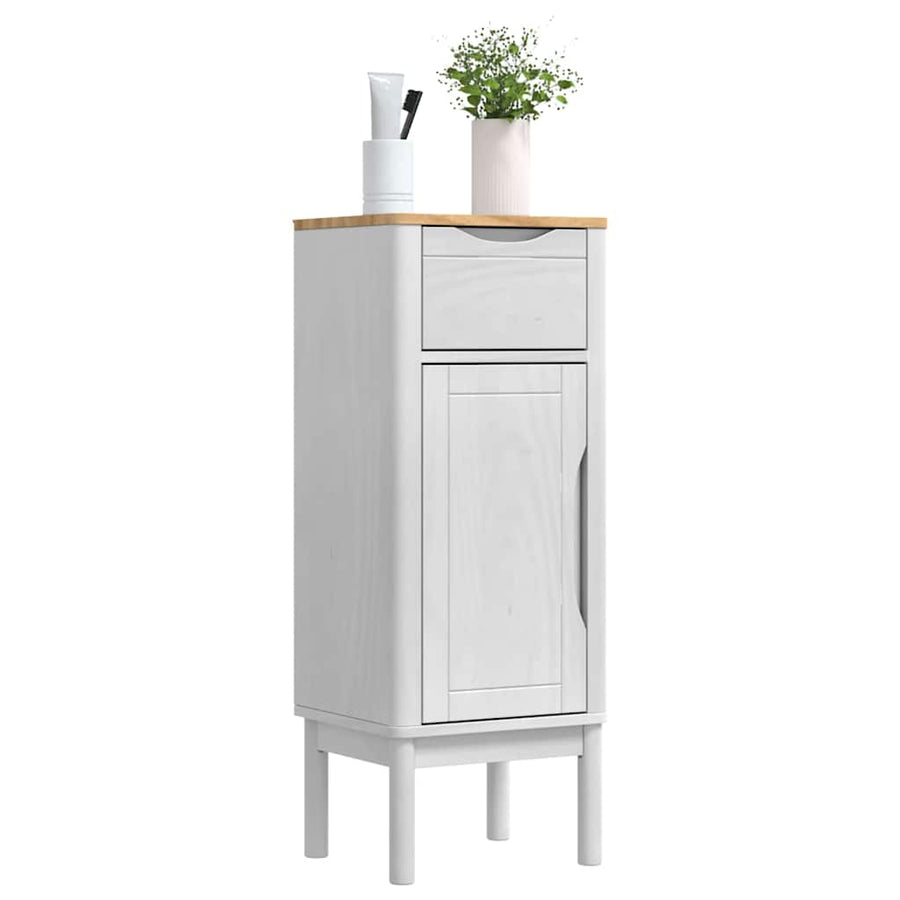 Badkamerkast met lade Wit 35 x 30 x 85 cm Massief grenenhout