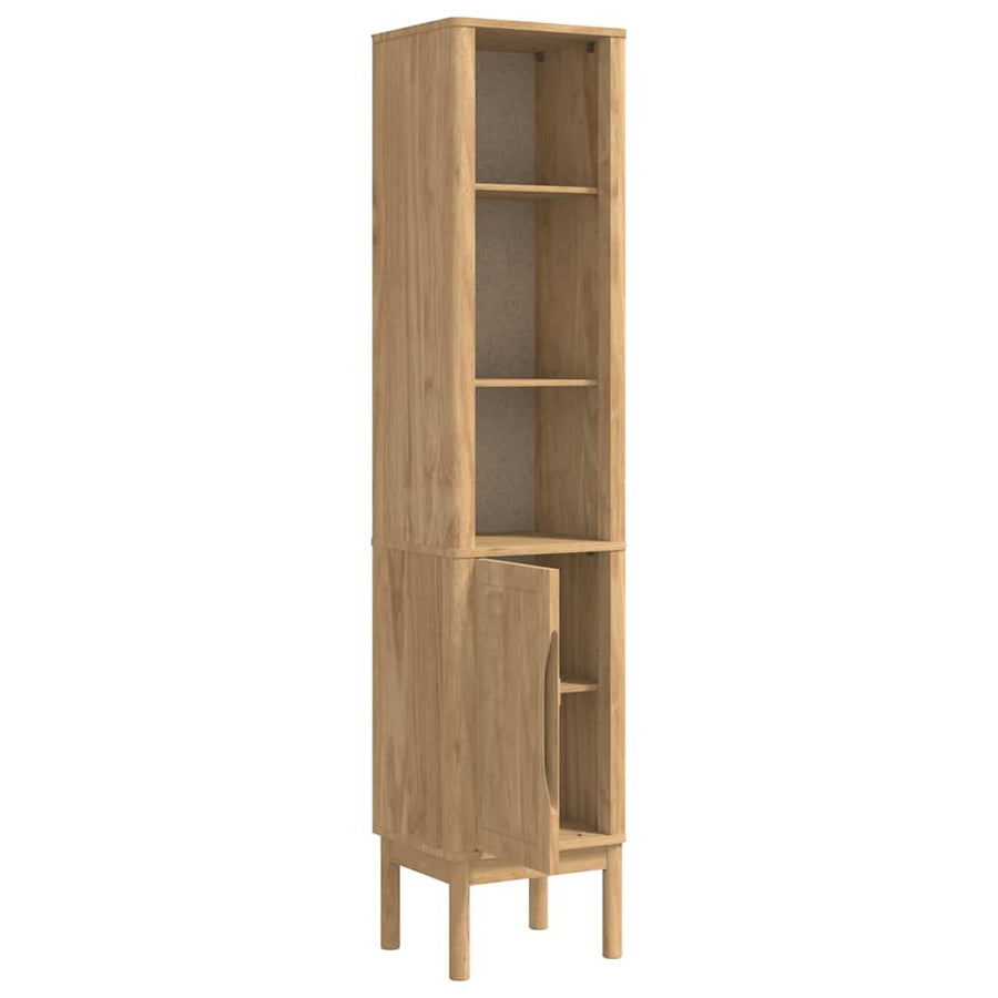 Hoge badkamerkast Wasbruin 36 x 30 x 160 cm Massief grenenhout