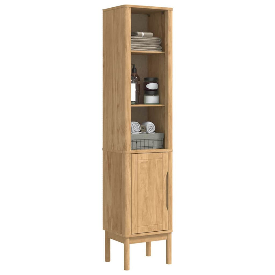 Hoge badkamerkast Wasbruin 36 x 30 x 160 cm Massief grenenhout