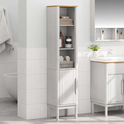 Hoge badkamerkast Wit 36 x 30 x 160 cm Massief grenenhout