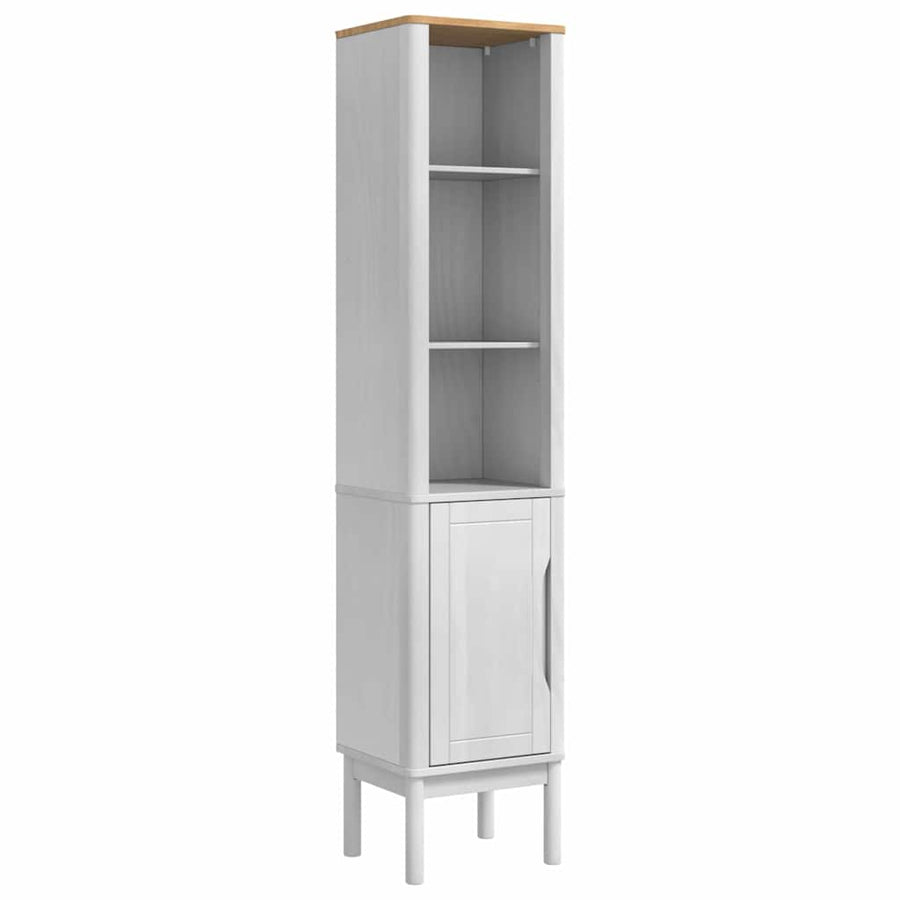 Hoge badkamerkast Wit 36 x 30 x 160 cm Massief grenenhout