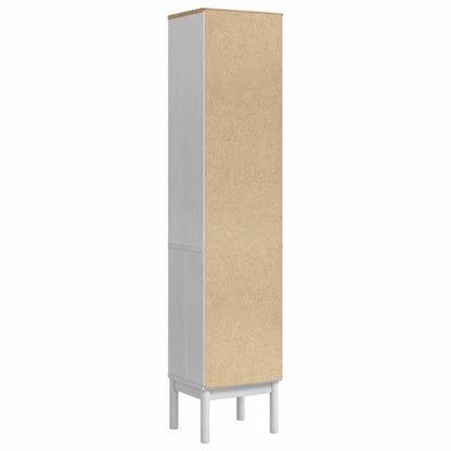 Hoge badkamerkast Wit 36 x 30 x 160 cm Massief grenenhout