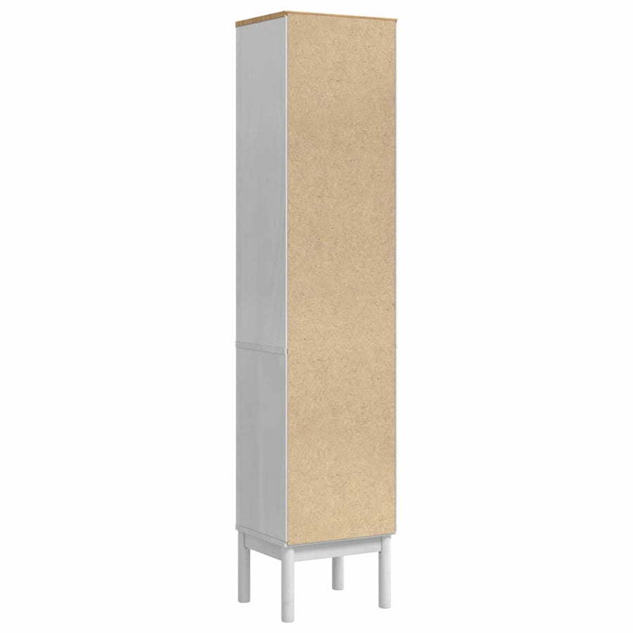 Hoge badkamerkast Wit 36 x 30 x 160 cm Massief grenenhout