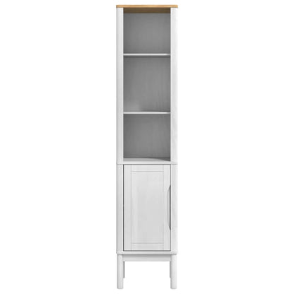 Hoge badkamerkast Wit 36 x 30 x 160 cm Massief grenenhout
