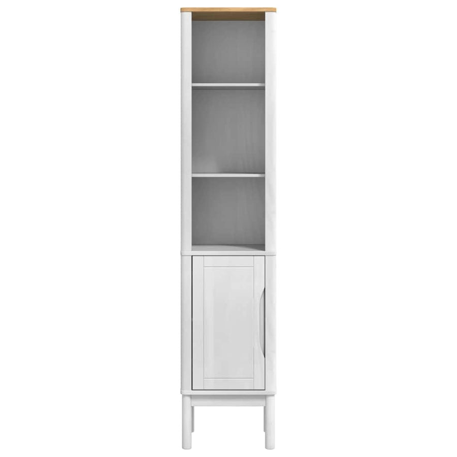 Hoge badkamerkast Wit 36 x 30 x 160 cm Massief grenenhout