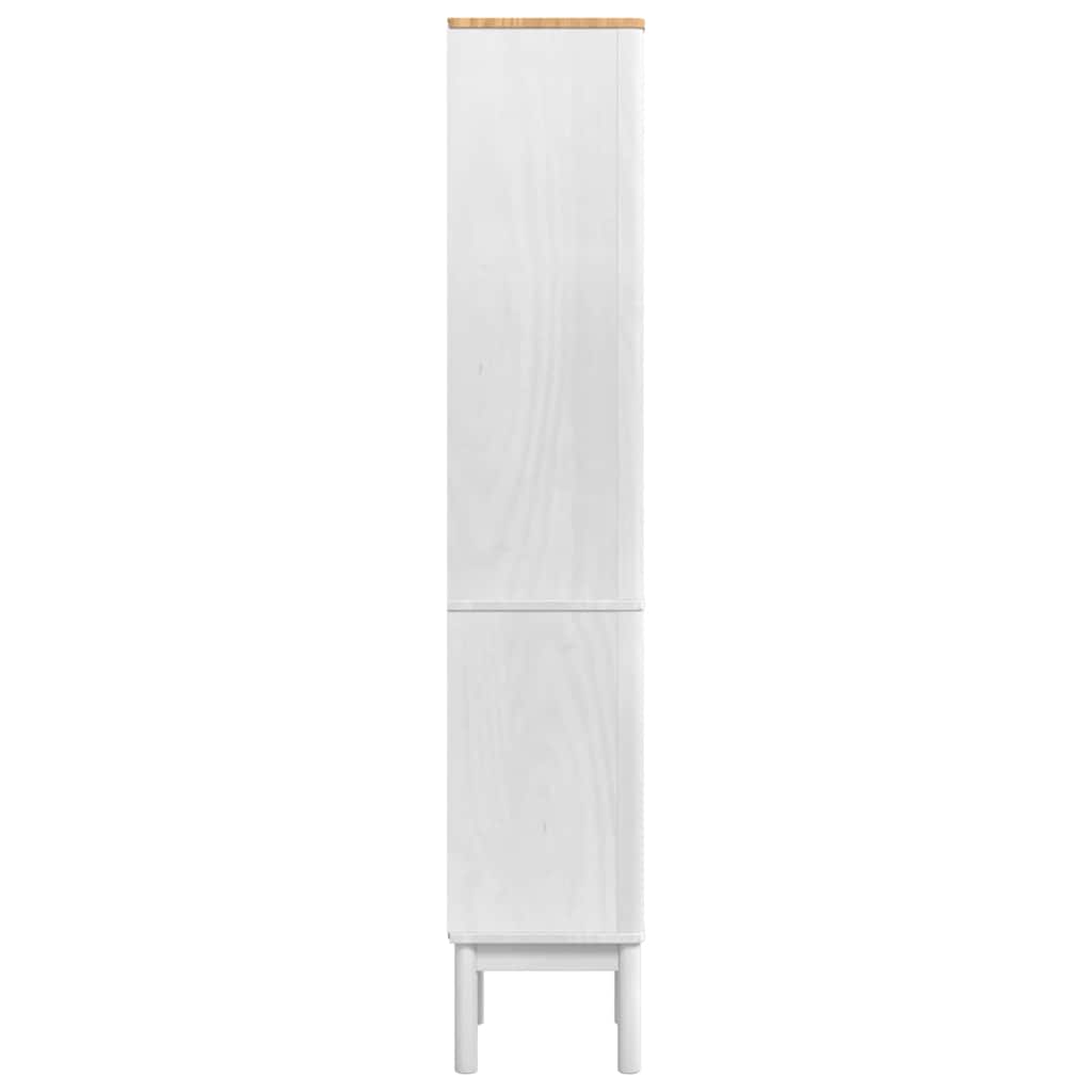 Hoge badkamerkast Wit 36 x 30 x 160 cm Massief grenenhout