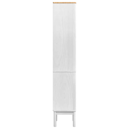 Hoge badkamerkast Wit 36 x 30 x 160 cm Massief grenenhout