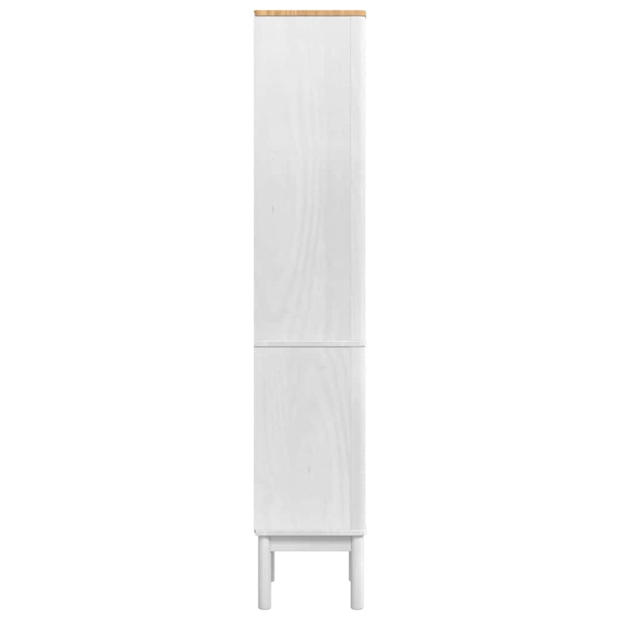 Hoge badkamerkast Wit 36 x 30 x 160 cm Massief grenenhout