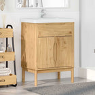 Wastafelkast massief grenenhout 60x40x80 cm wasbruin