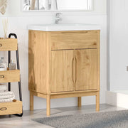 Wastafelkast massief grenenhout 60x40x80 cm wasbruin