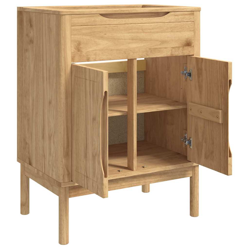 Badkamer wastafelkast met plank FLORO Wasbruin 60 x 40 x 80 cm