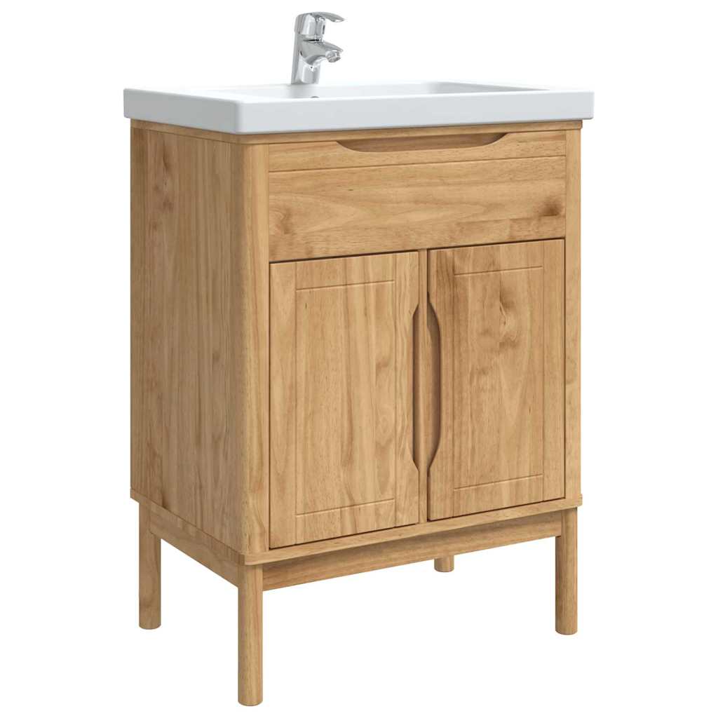 Badkamer wastafelkast met plank FLORO Wasbruin 60 x 40 x 80 cm