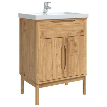 Badkamer wastafelkast met plank FLORO Wasbruin 60 x 40 x 80 cm