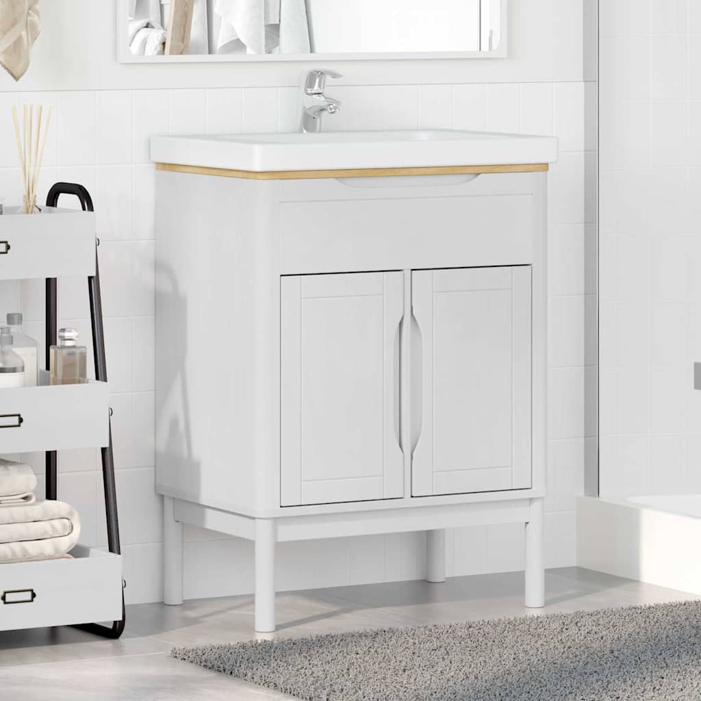 Badkamer wastafelkast met plank FLORO Wit 60 x 40 x 80 cm